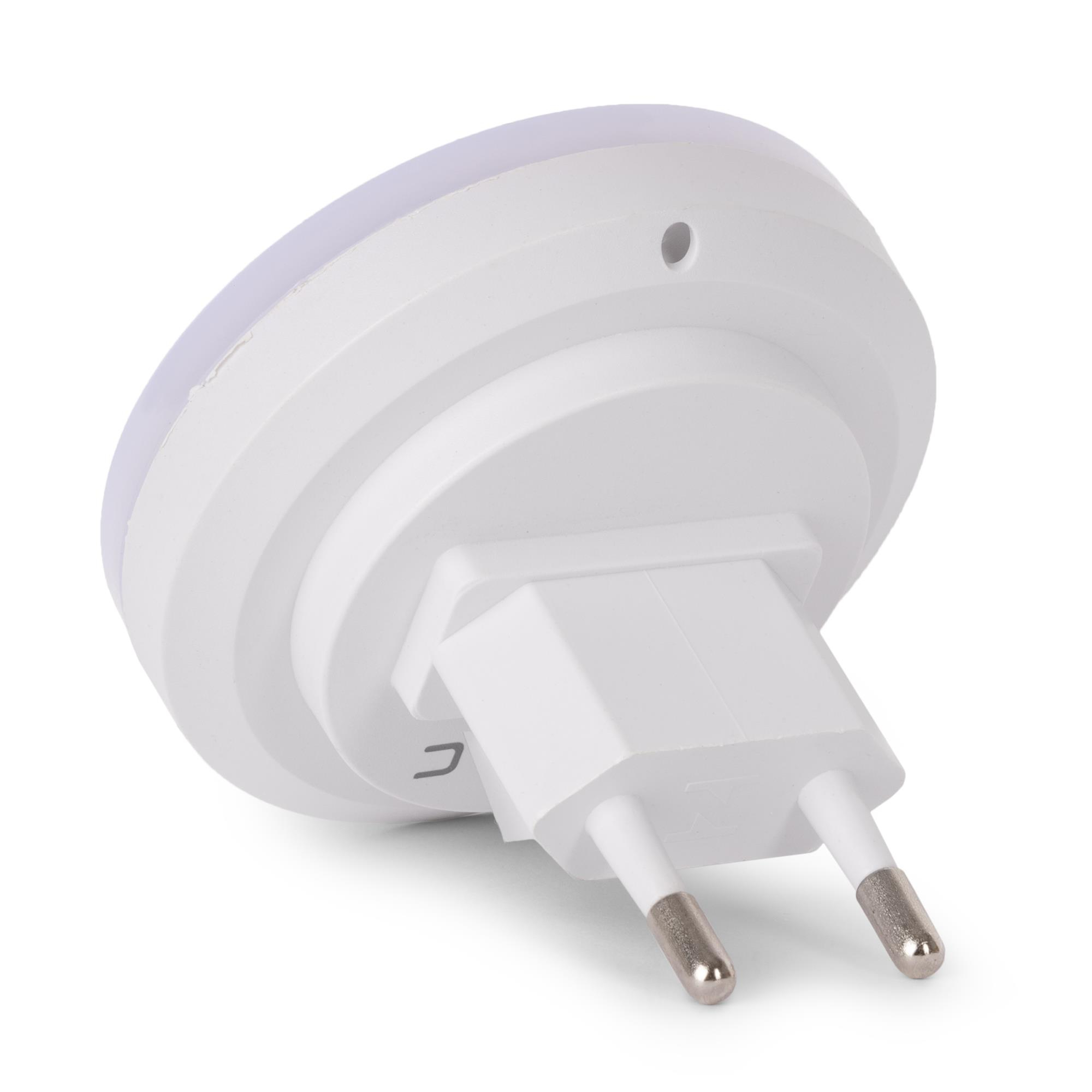 Chytré noční světlo 0,5W do zásuvky kulaté s čidlem okolního osvětlení